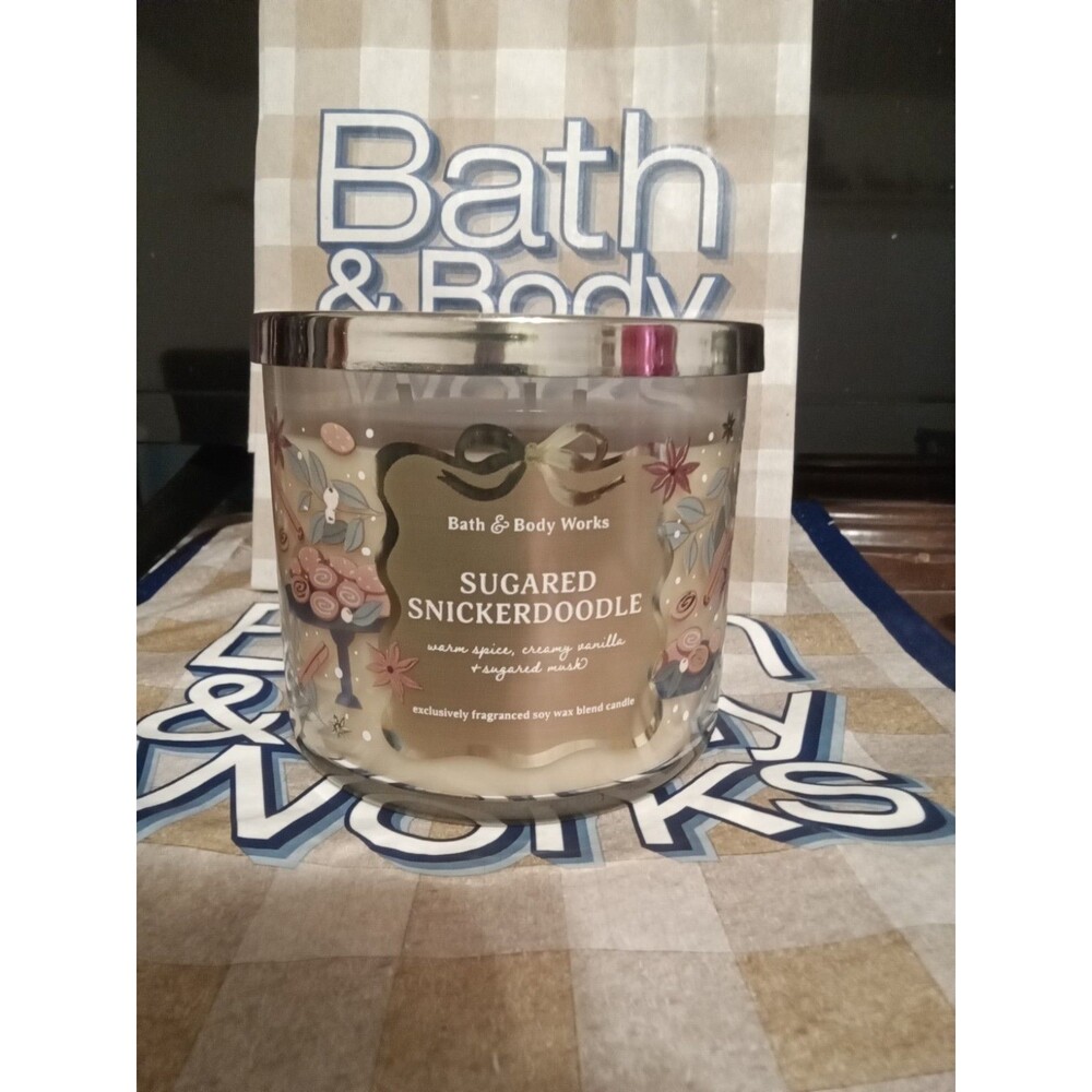 Bath And Body Work 3 Wick Snickerdoodle Candle New